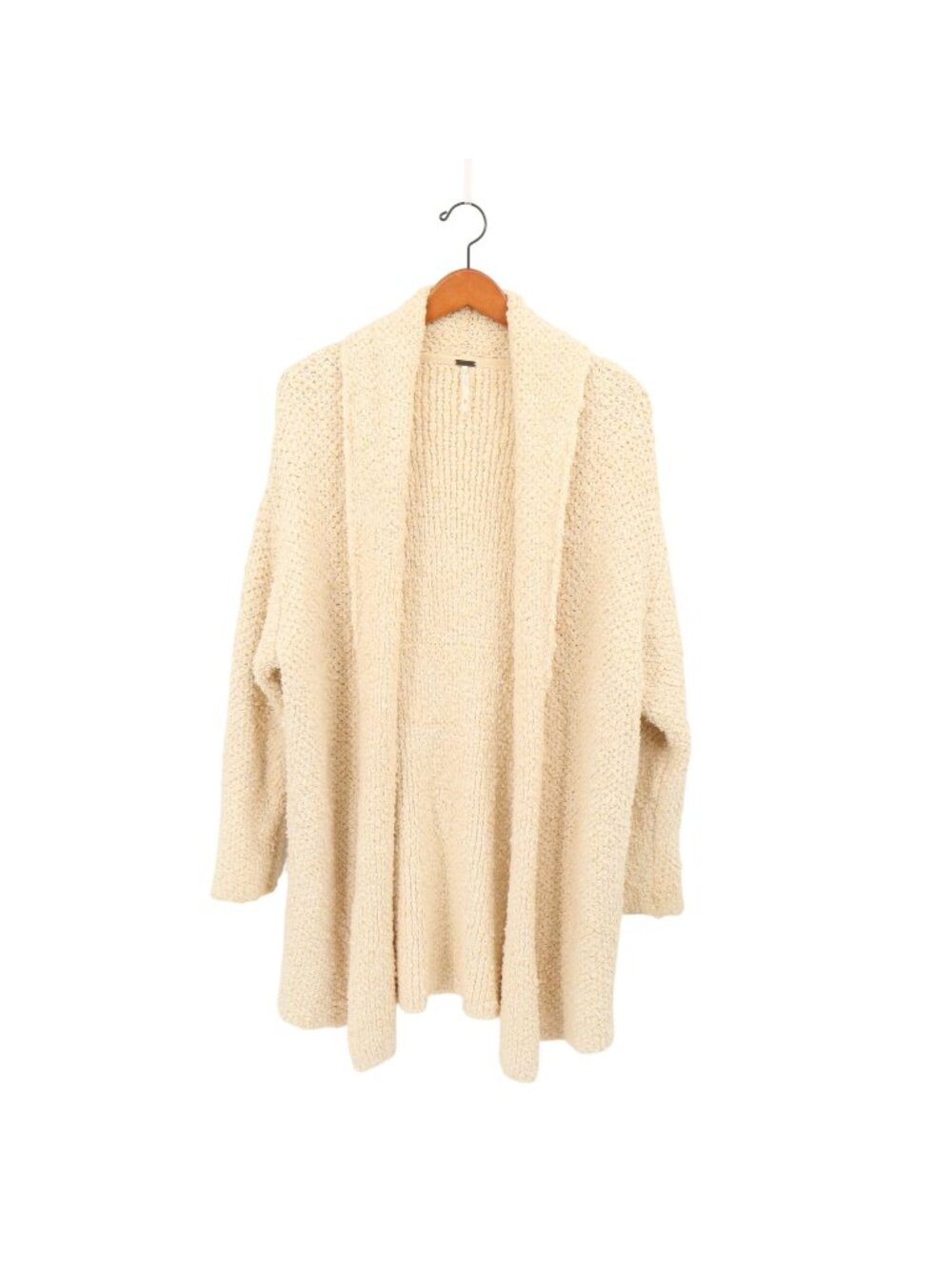 Free People Open Front Chunky Knit Cream Cardigan Sweater XS